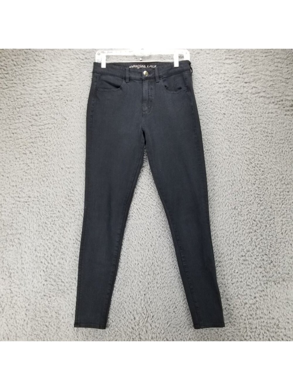 AEO Jeans Womens 6 Long Black Stretch Denim High Rise Jegging